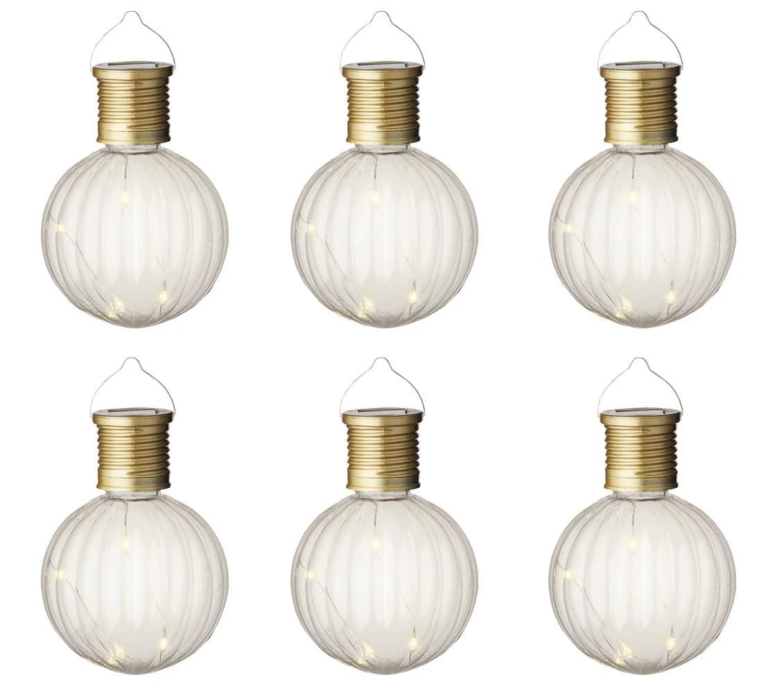 Lumineo LED Solarleuchte 6er Set Transparent Retro - Bild 2