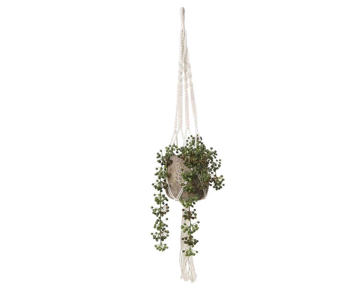 Kaemingk Blumenampel Makramee Creme Boho-Stil - Bild 2