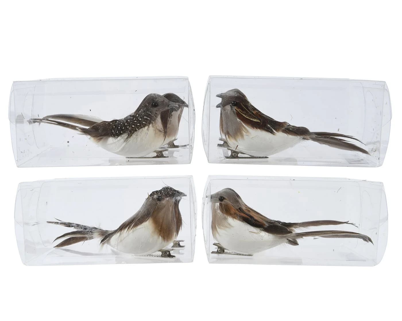 Decoris Season Decorations Vogel Deko Figuren mit Federn auf Clip 2er Set