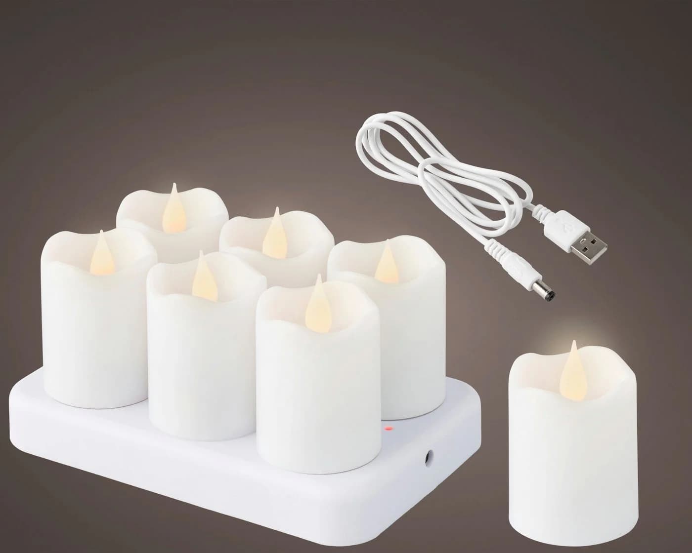 Lumineo LED-Kerze, LED Teelichter 4cm Kunststoff 6er Set Weiß Warmweiß
