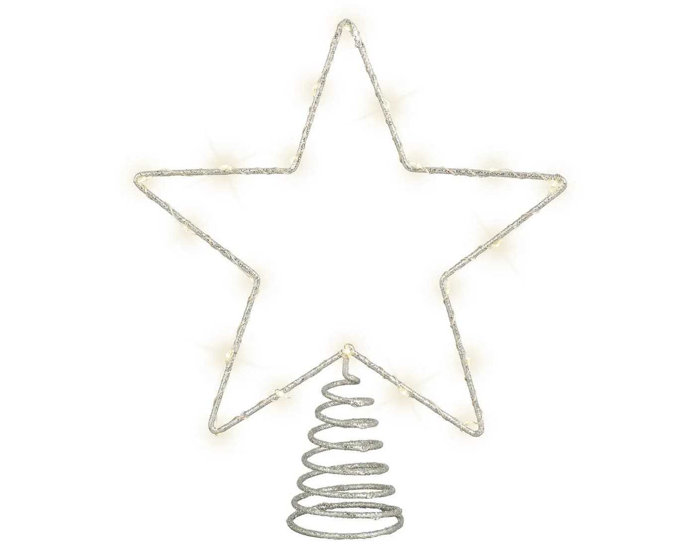 Lumineo LED Christbaumspitze Stern 27cm Metall Silber Warmweiß - Bild 2