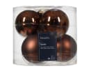 Kaemingk Weihnachtsbaumkugel Glas 8cm 6er Pack Braun Bild 2