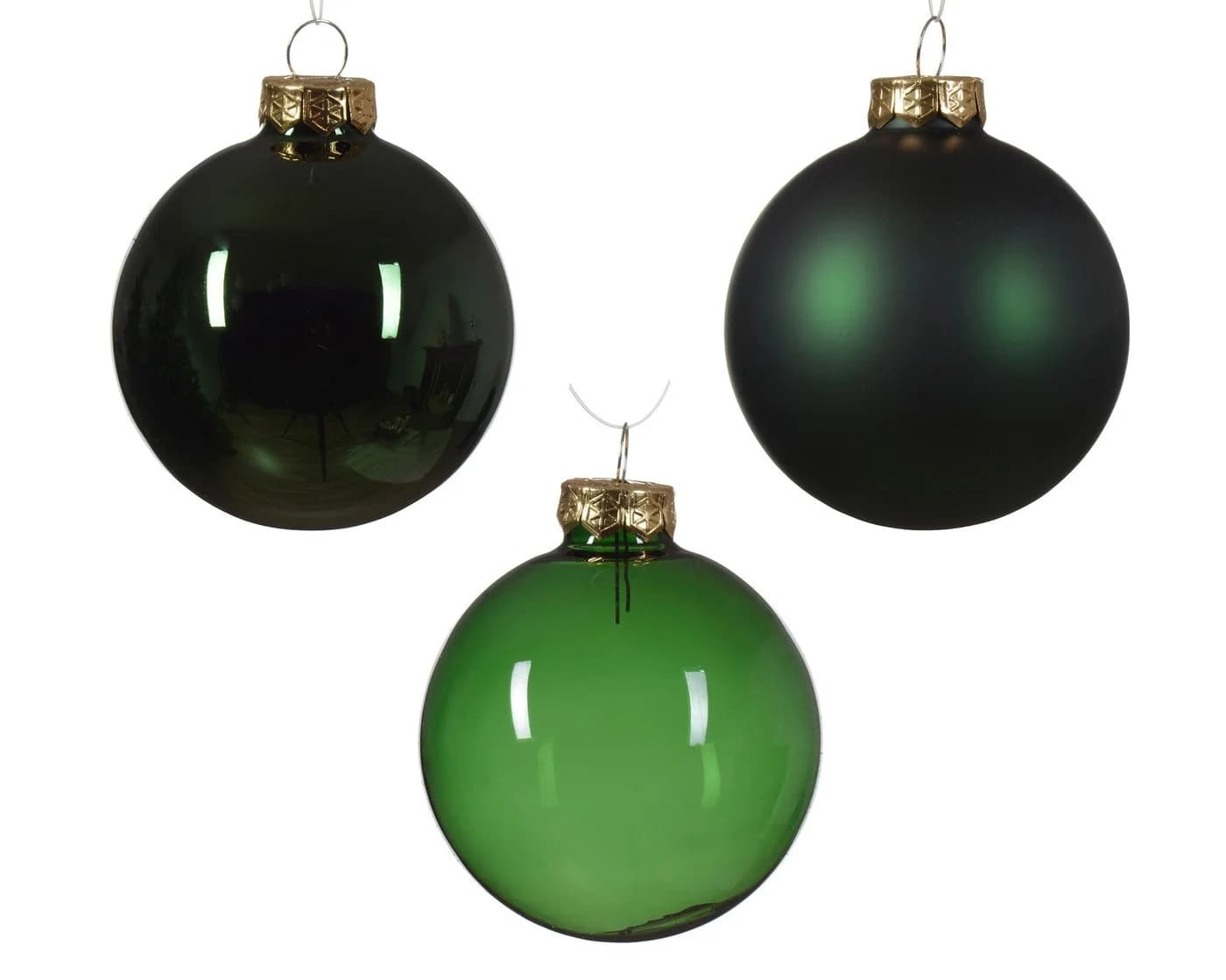 Kaemingk Weihnachtsbaumkugeln Glas 5-7cm 21er Set Piniengrün - Bild 3