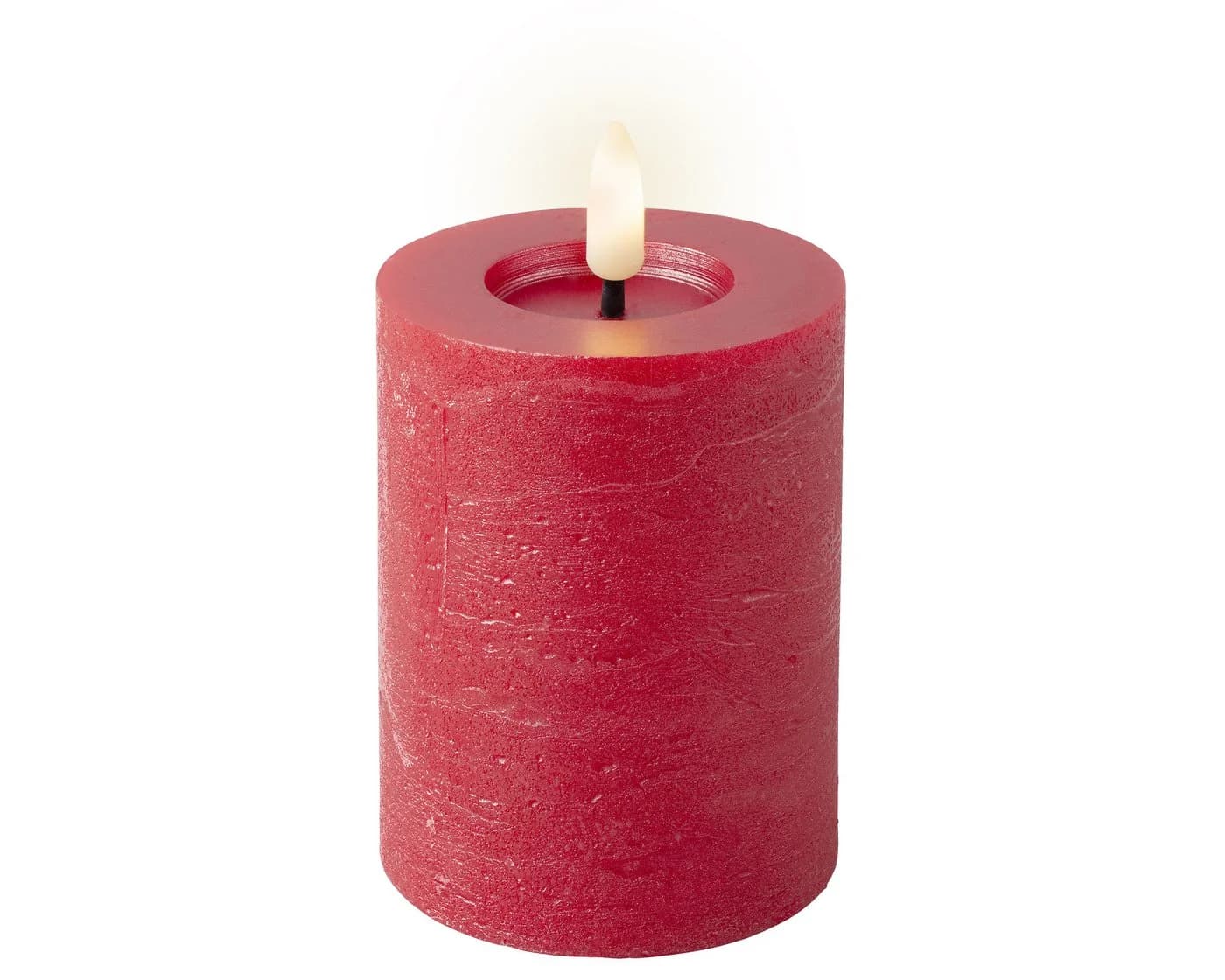 Lumineo LED-Kerze Rustik Rot Warmweiß mit Timer - Bild 2
