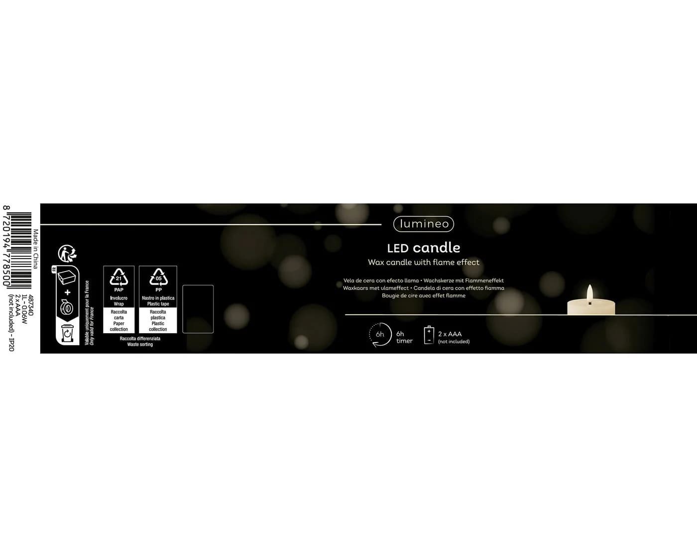 Lumineo LED-Kerze Rustik Rot Warmweiß mit Timer - Bild 3