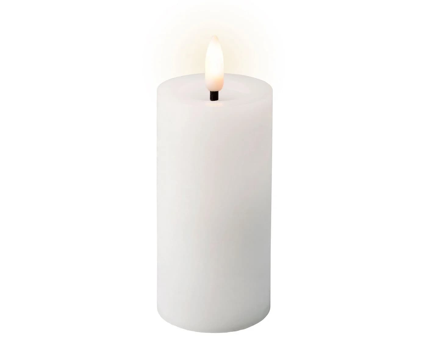 Lumineo LED-Kerze 5x12cm mit Timer Wachs Weiß - Bild 2