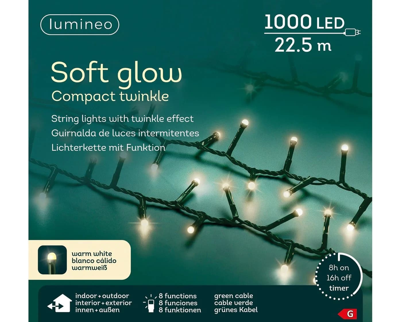 Lumineo LED-Lichterkette Soft Glow COMPACT TWINKLE 1000 LED 27,5m Warmweiß - Bild 2