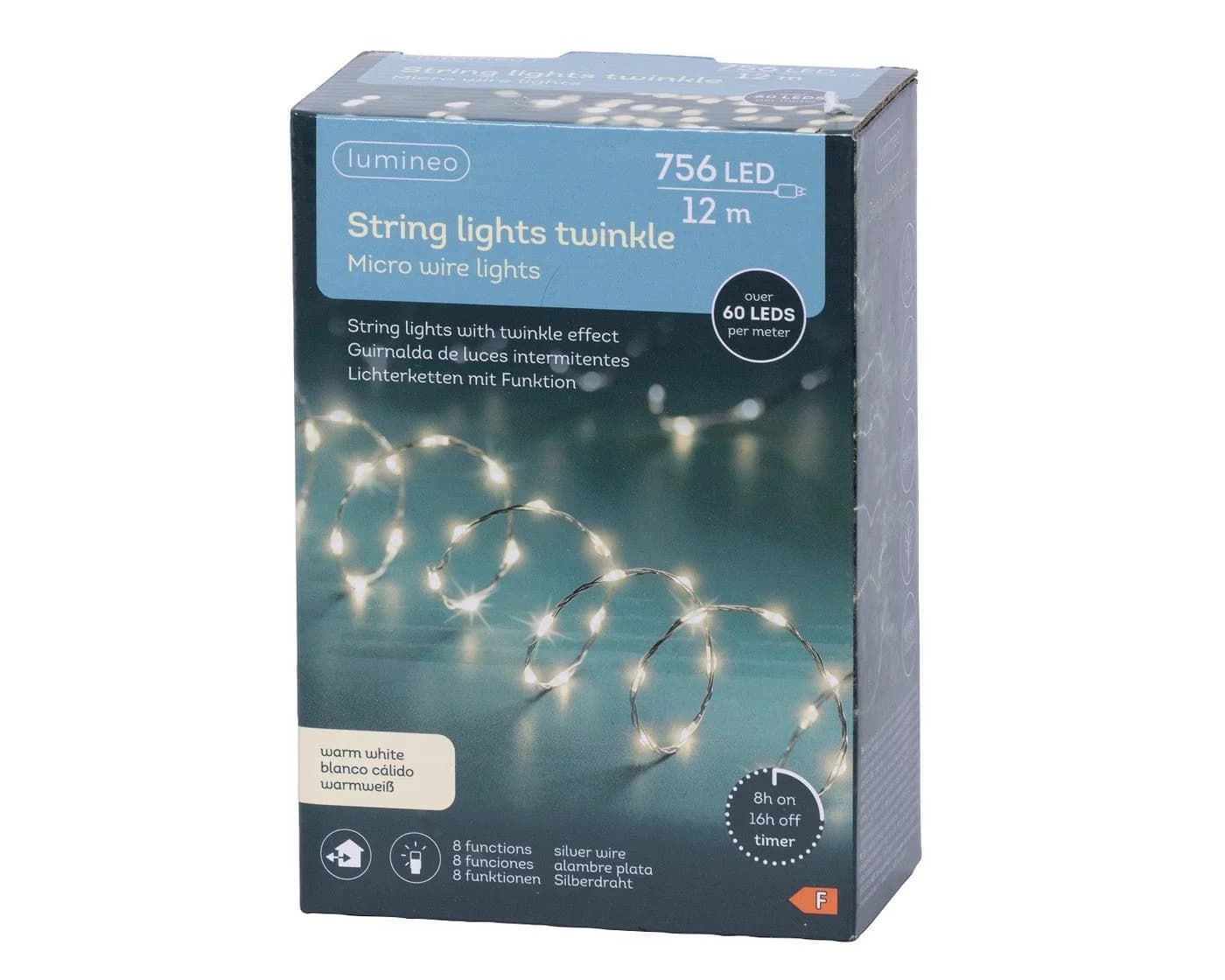 Lumineo LED-Lichterkette STRING LIGHTS TWINKLE 756 LED 12 m, warm weiß, Indoor/Outdoor, 8 Licht-Modi, 8h-Timer - Bild 2