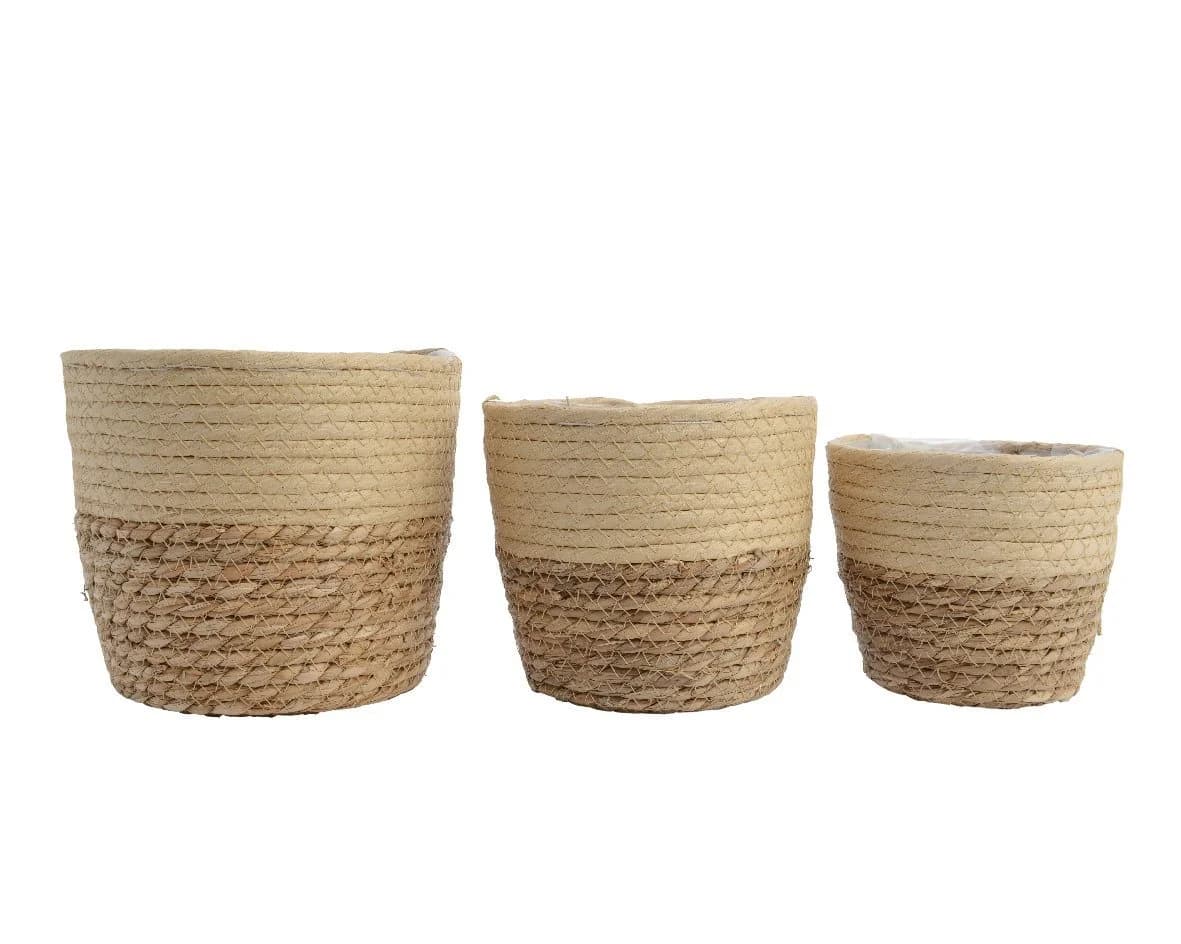 Kaemingk Blumentopf Set 3-tlg. Seegras Braun/Beige - Bild 5