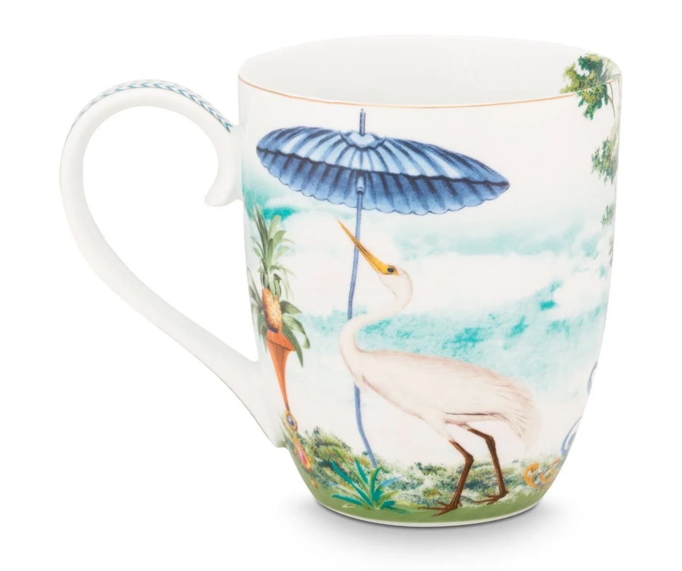 PiP Studio Becher Jolie Heron XL 0,45l Porzellan Weiß