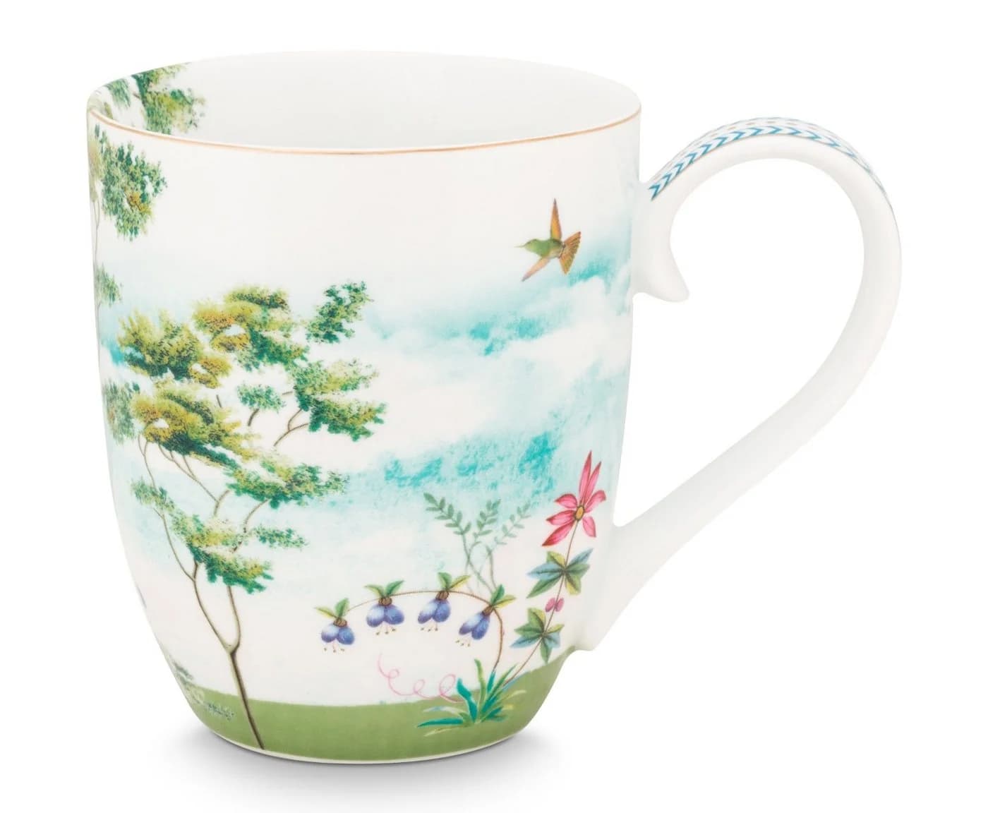 PiP Studio Becher Jolie Heron XL 0,45l Porzellan Weiß - Bild 2