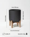 finestgreen Pflanzkübel Charlie Feet Low Schwarz Beton-Optik Bild 5