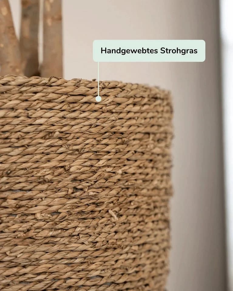 finestgreen Pflanzkübel Cody Beige Handgeflochten Strohgras - Bild 4