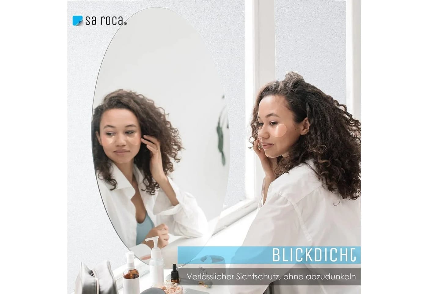 sa roca Milchglasfolie Sichtschutz blickdicht grau statisch haftend