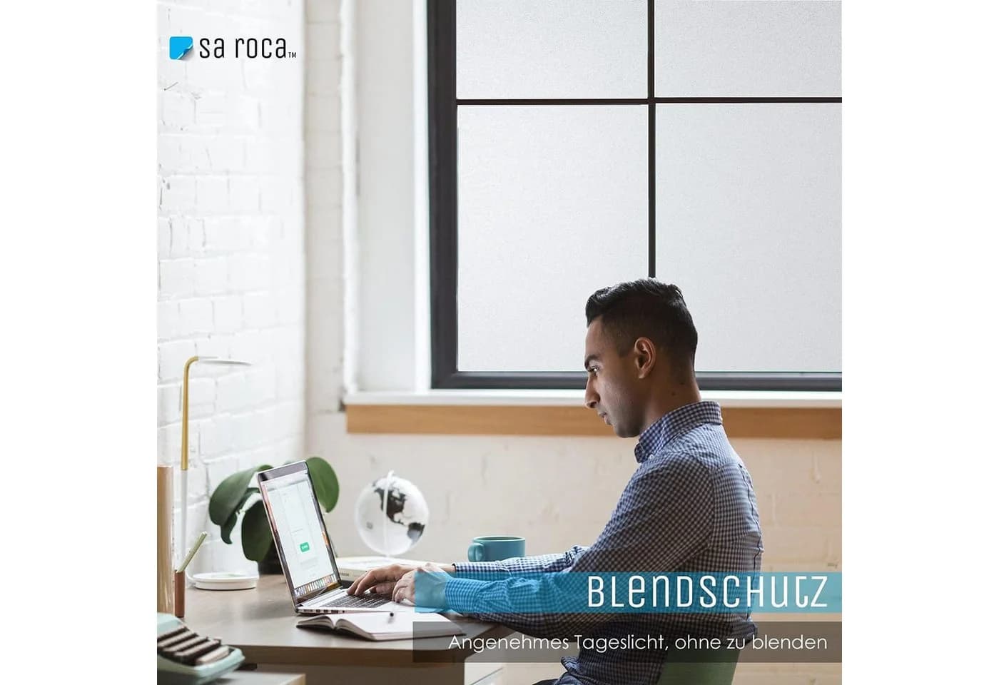 sa roca Milchglasfolie Sichtschutz blickdicht grau statisch haftend - Bild 3