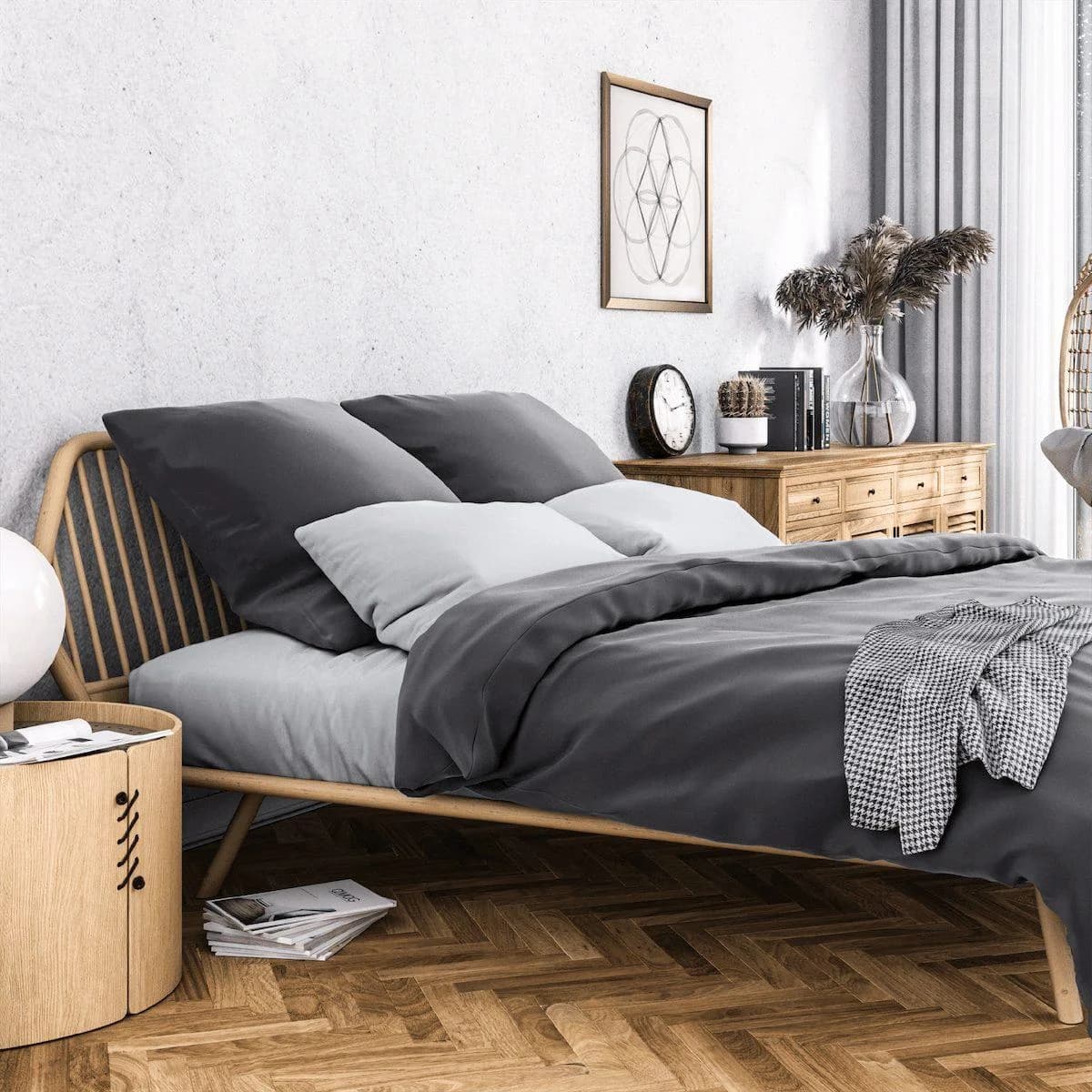 Wolkenfeld Bettwäsche Mako-Satin Anthrazit 135x200 cm