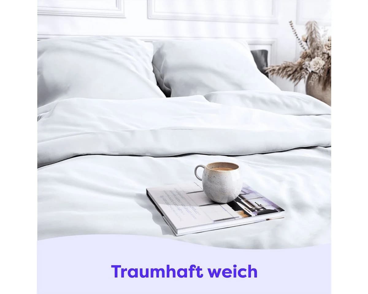 Wolkenfeld Kissenbezug Mako-Satin Baumwolle Kopfkissenbezug Premium Kissenbezug