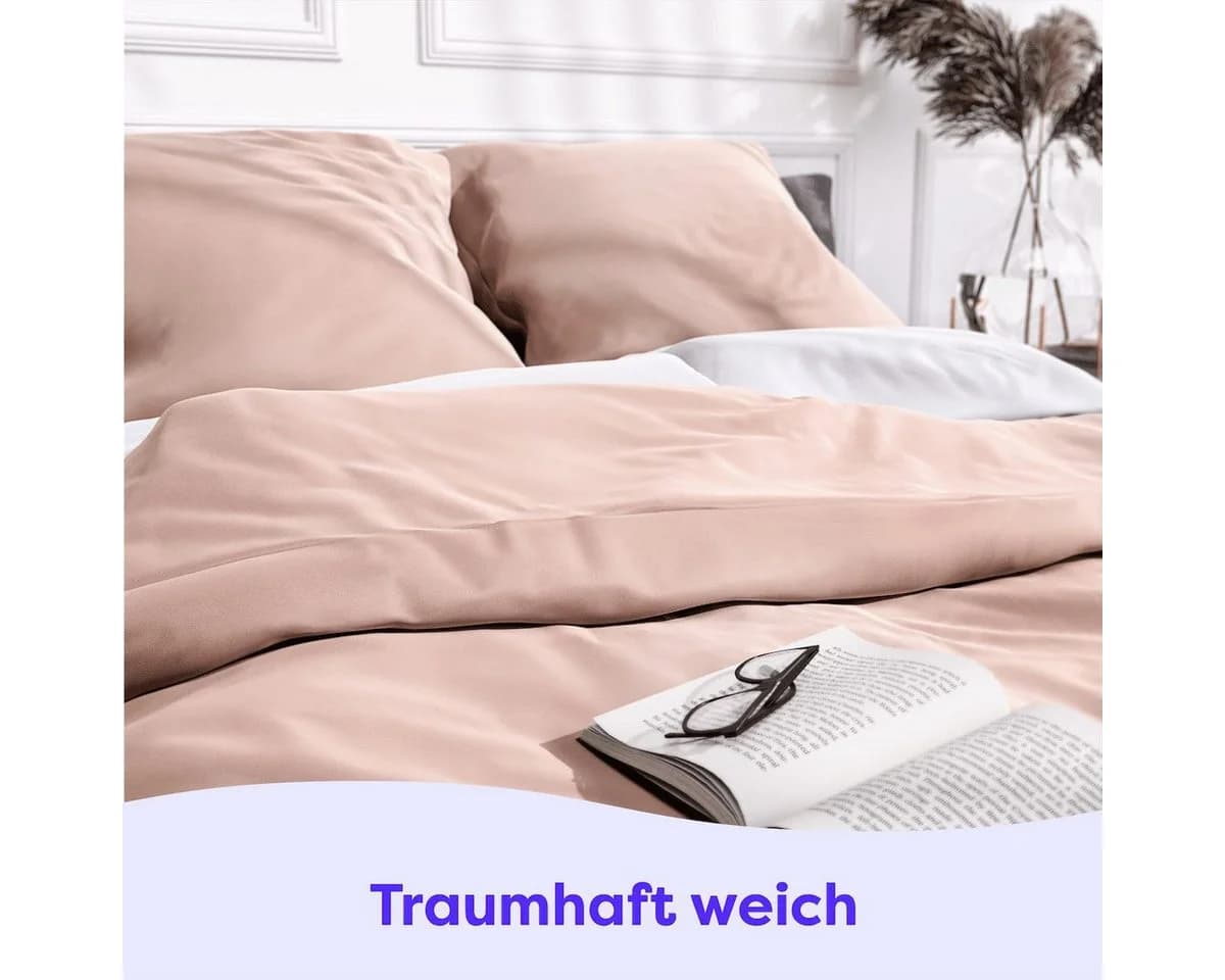 Wolkenfeld Kissenbezug Mako-Satin Baumwolle rosa