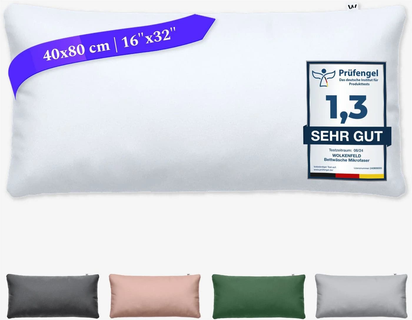 Wolkenfeld Mikrofaser Kissenbezug Weiß Allergikerfreundlich - Bild 2