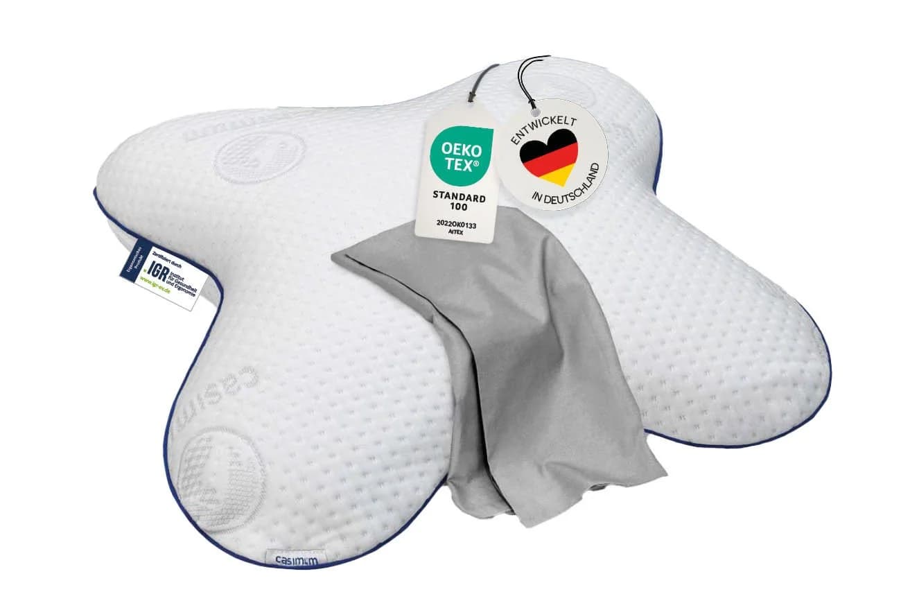 casimum Nackenstützkissen Schmetterling Grau Memory Foam - Bild 2