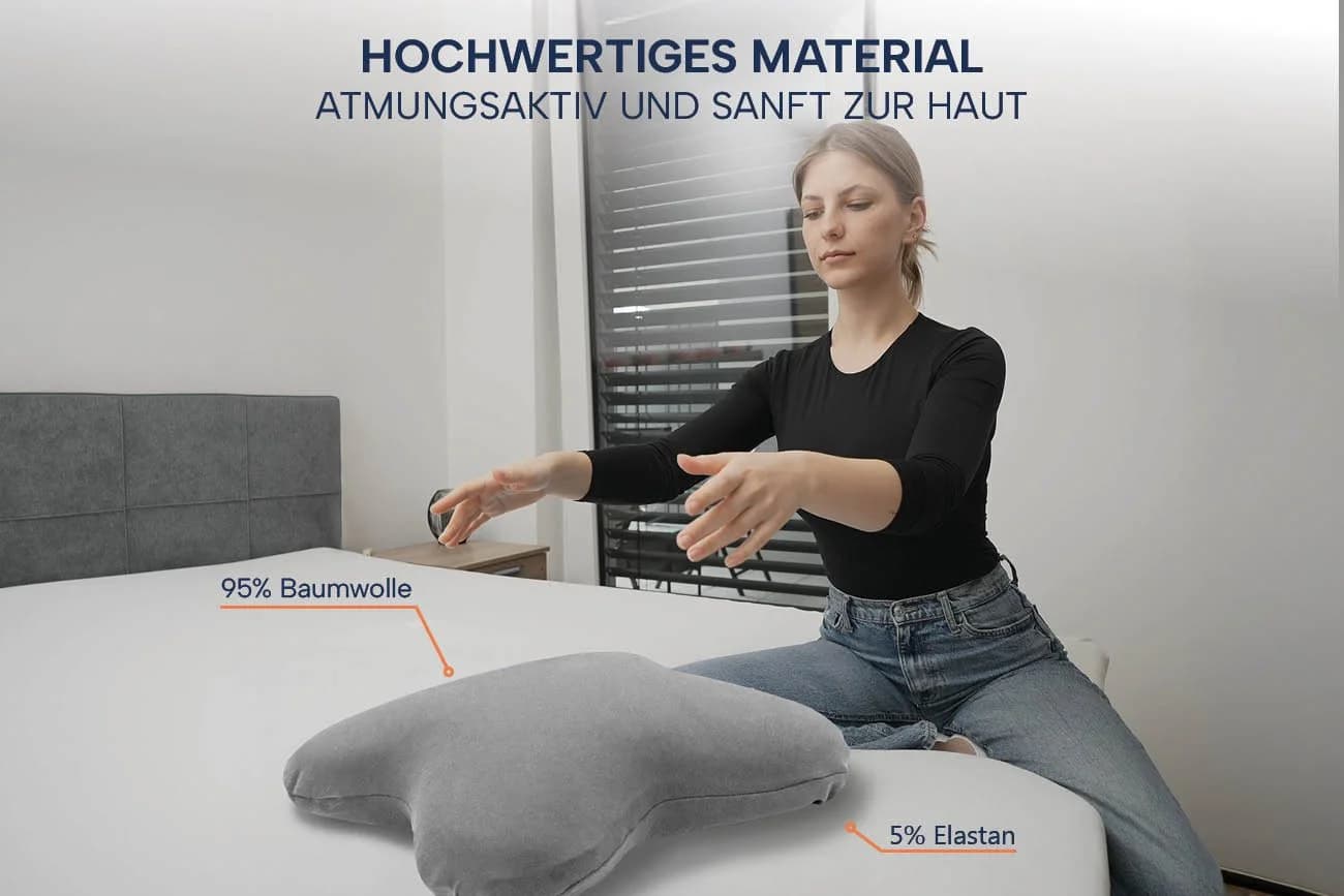 casimum Kissenbezug Grau Jersey Doppelpack für Schmetterlingskissen - Bild 4