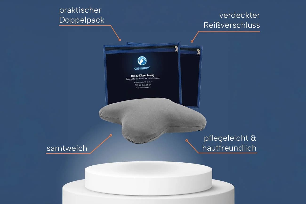 casimum Kissenbezug Grau Jersey Doppelpack für Schmetterlingskissen - Bild 5