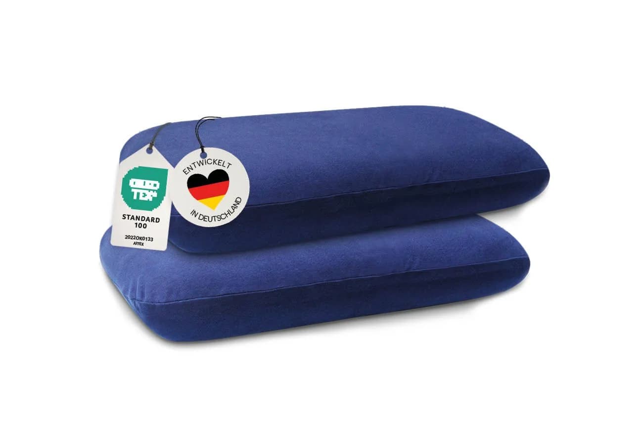 casimum Kissenbezug Nackenkissen COMFORT Blau 70x40 cm Doppelpack - Bild 2