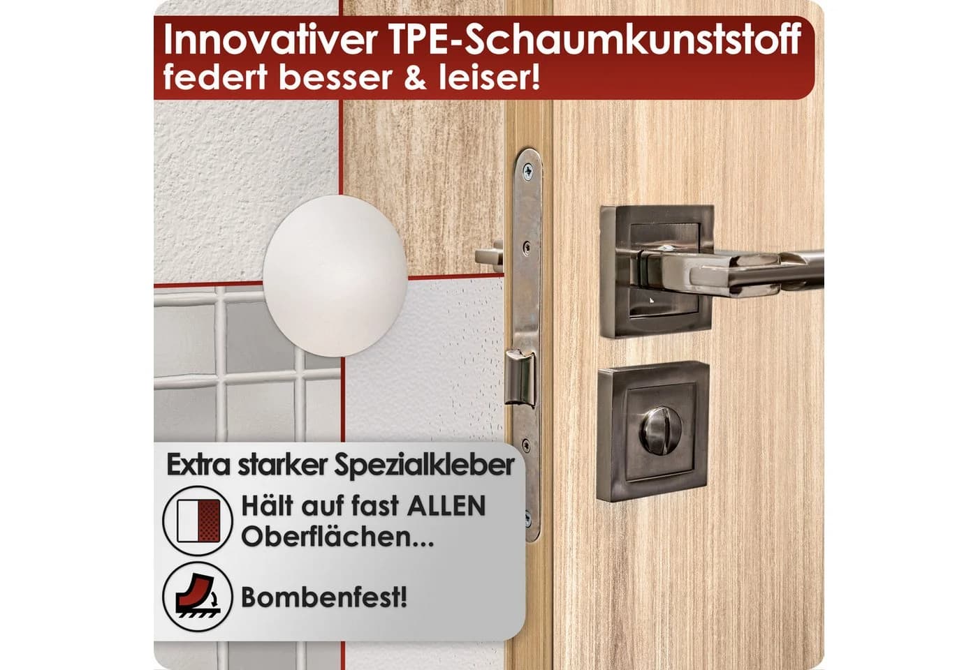 WEIDEBACH Türpuffer 12x Weiß Selbstklebend Wand - Bild 5