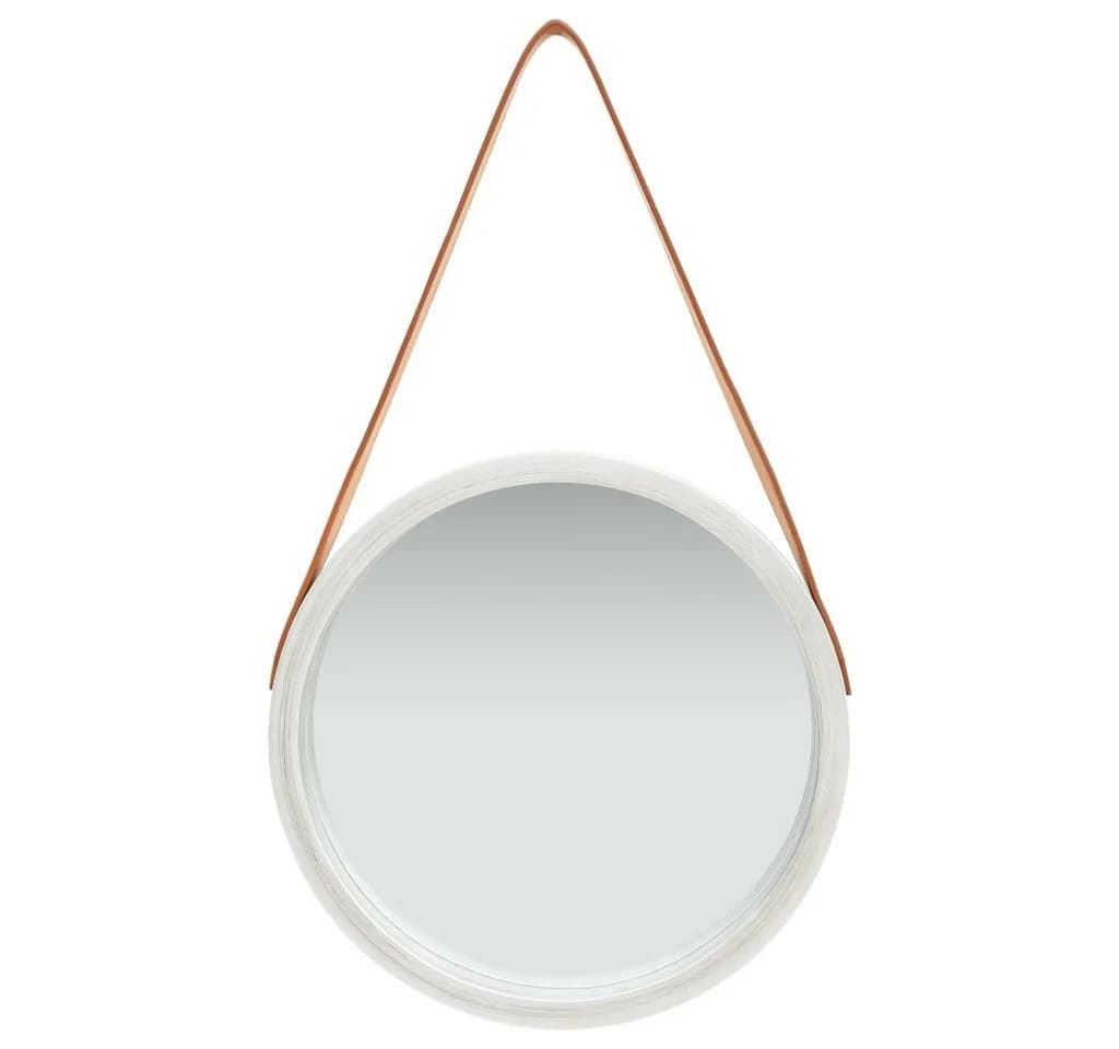 vidaXL Wandspiegel mit Gürtel 40 cm Silbern Vintage