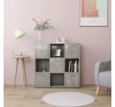 vidaXL Bücherregal Betongrau 9 Fächer Holzwerkstoff Bild 1