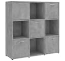 vidaXL Bücherregal Betongrau 9 Fächer Holzwerkstoff Bild 2