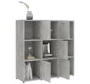 vidaXL Bücherregal Betongrau 9 Fächer Holzwerkstoff Bild 4