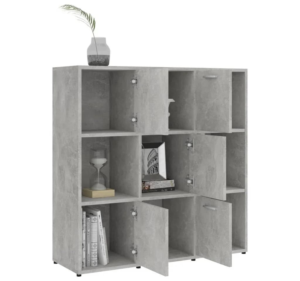 vidaXL Bücherregal Betongrau 9 Fächer Holzwerkstoff - Bild 4