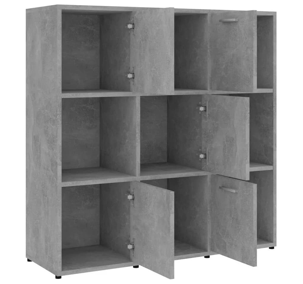 vidaXL Bücherregal Betongrau 9 Fächer Holzwerkstoff - Bild 5