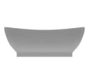 vidaXL Luxus-Waschbecken Aufsatz Matt Hellgrau Keramik Oval Bild 3