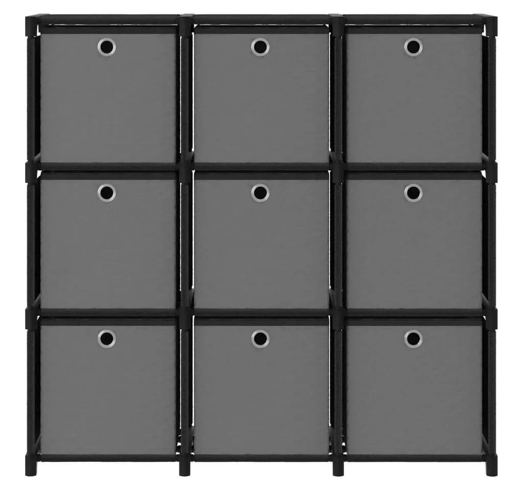 vidaXL Würfelregal 9 Fächer mit Boxen Schwarz - Bild 3