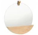 vidaXL Wandspiegel Kiefer Massivholz 35 cm Rund Braun Bild 1