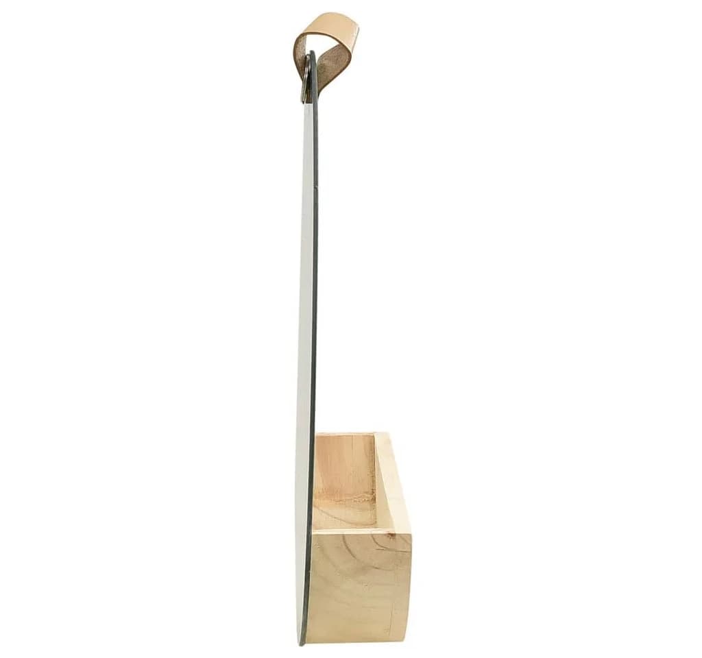 vidaXL Wandspiegel Kiefer Massivholz 35 cm Rund Braun - Bild 3
