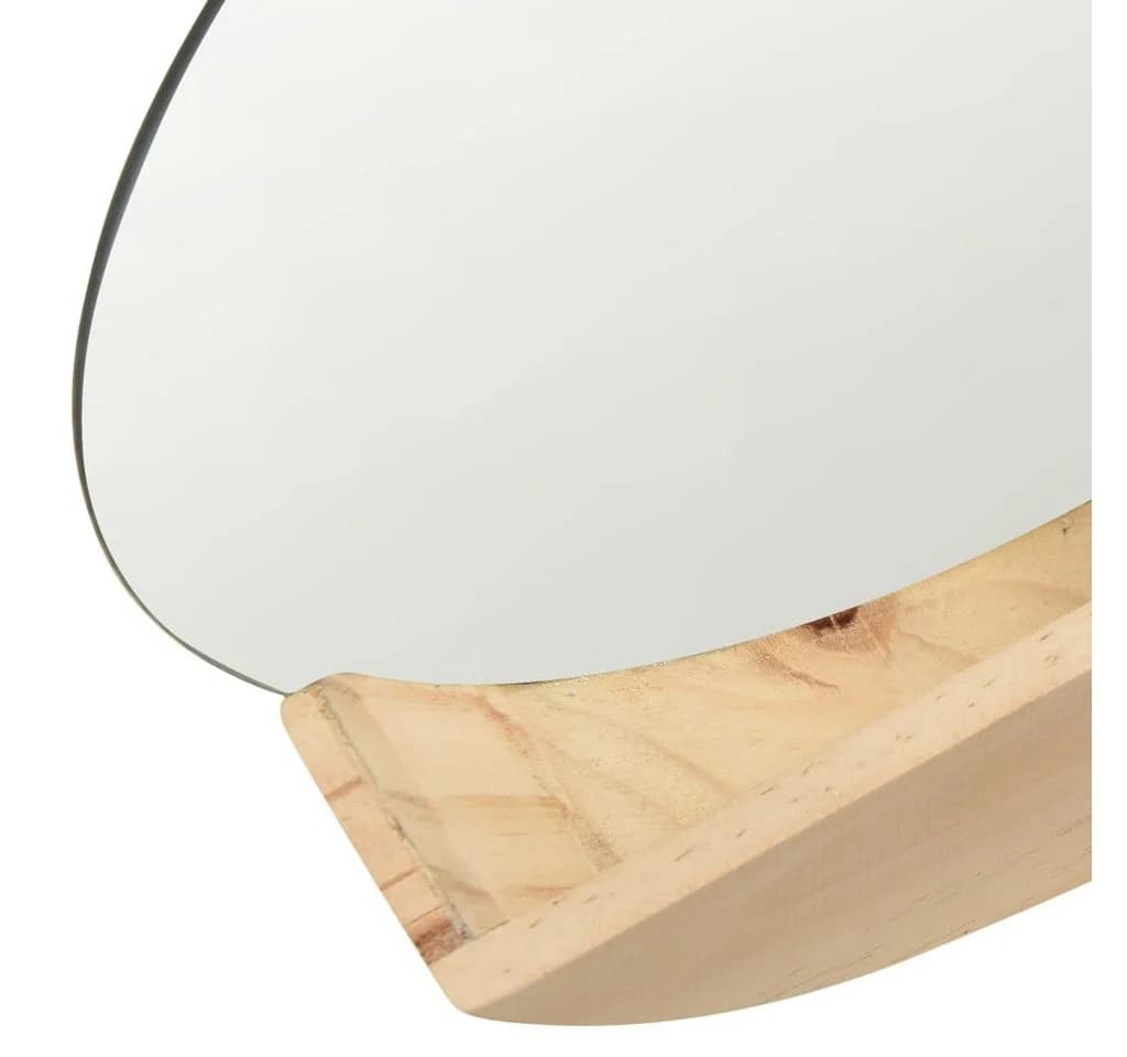 vidaXL Wandspiegel Kiefer Massivholz 35 cm Rund Braun - Bild 5