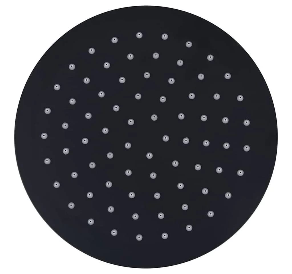vidaXL Regenduschkopf 20 cm Schwarz Edelstahl mit Anti-Kalk-Düsen