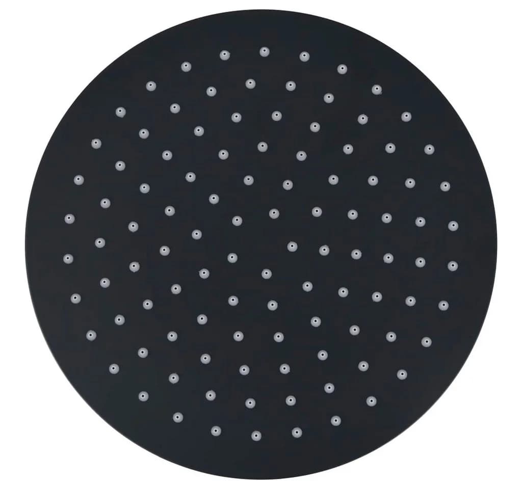 vidaXL Regenduschkopf 25 cm Schwarz Edelstahl Rund