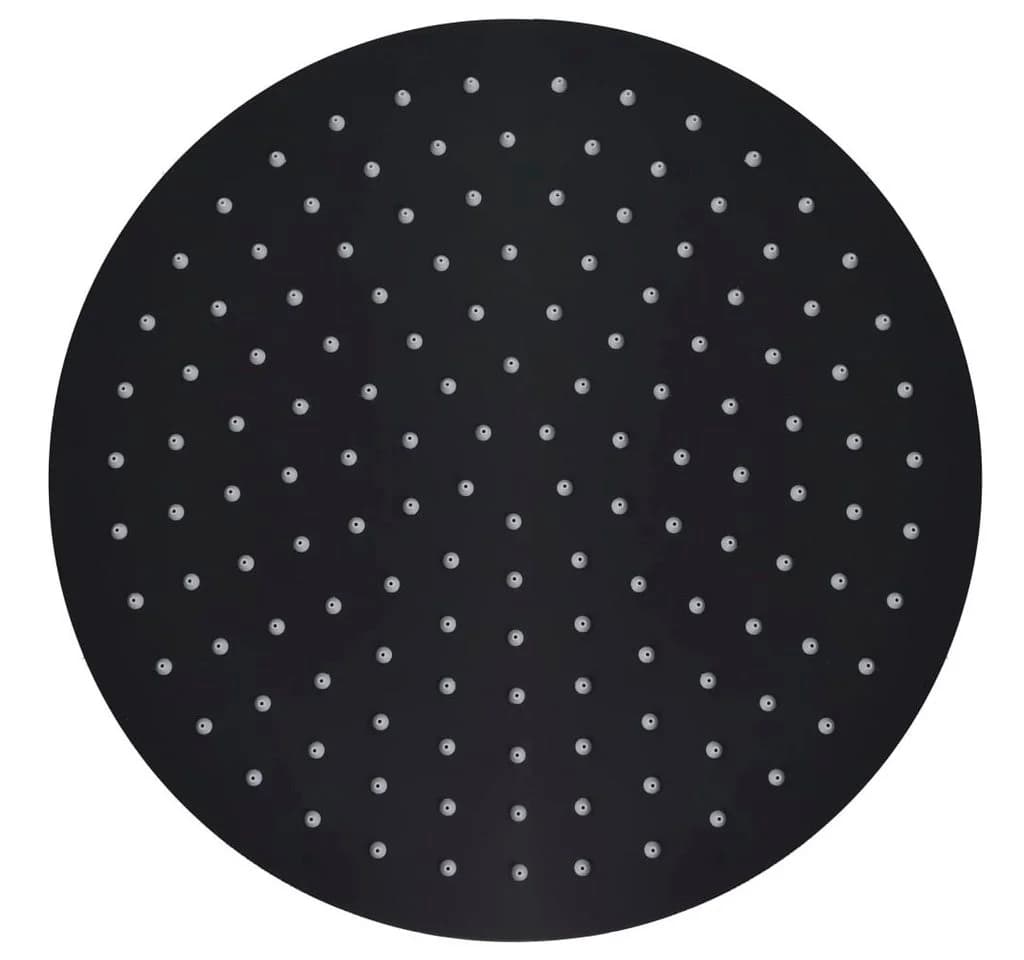 vidaXL Regenduschkopf Regenbrause Edelstahl 30 cm Rund Schwarz