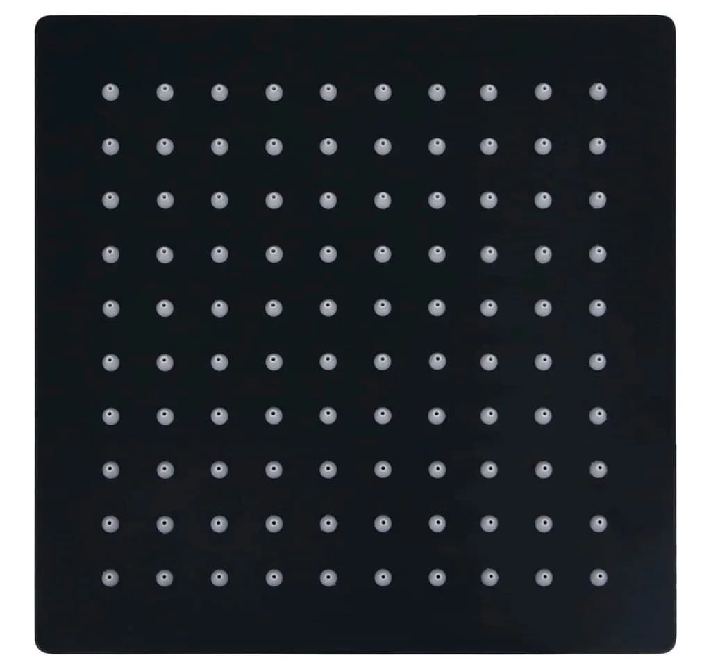 vidaXL Regenduschkopf Schwarz 20x20 cm Edelstahl Quadratisch