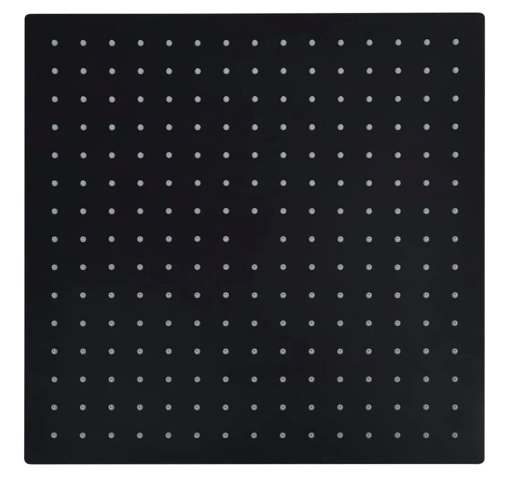 vidaXL Regenduschkopf Regenbrause Edelstahl 40x40 cm Quadrat Schwarz