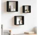 vidaXL Würfelregal Set 3-tlg. Schwarz MDF Wandregal Bild 1