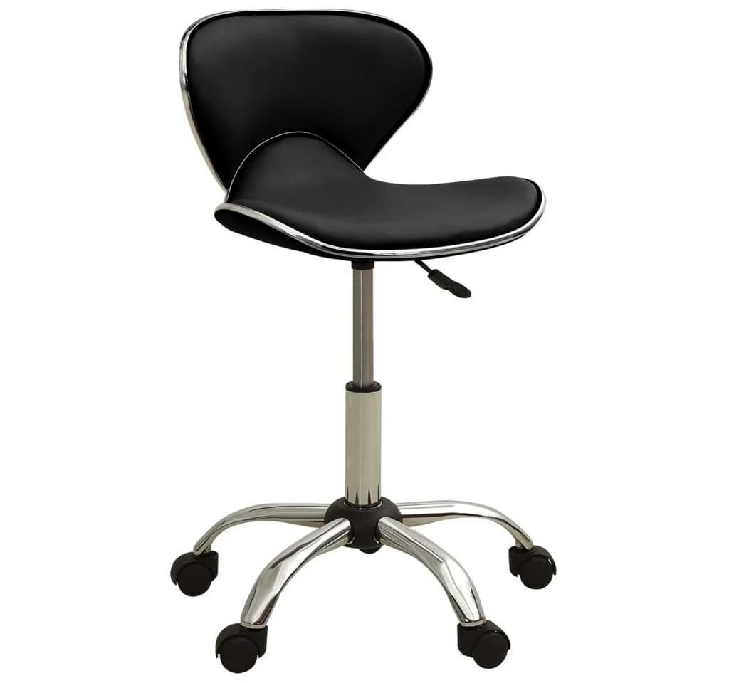 vidaXL Friseurhocker Schwarz Kunstleder Rollhocker - Bild 2