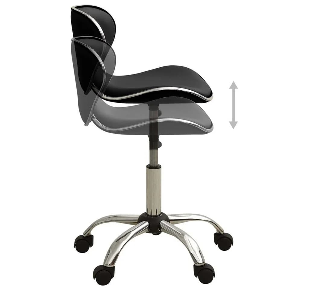 vidaXL Friseurhocker Schwarz Kunstleder Rollhocker - Bild 3