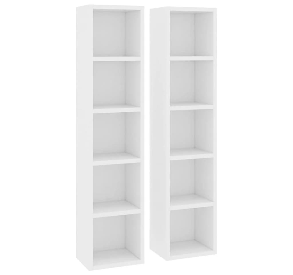 vidaXL CD-Regal 2er-Set Weiß Spanplatte - Bild 2