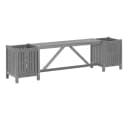 vidaXL Gartenbank mit 2 Pflanzkübeln 150 cm Massivholz Grau Bild 2