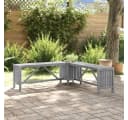 vidaXL Gartenbank mit Pflanzkübel Grau Massivholz Bild 1